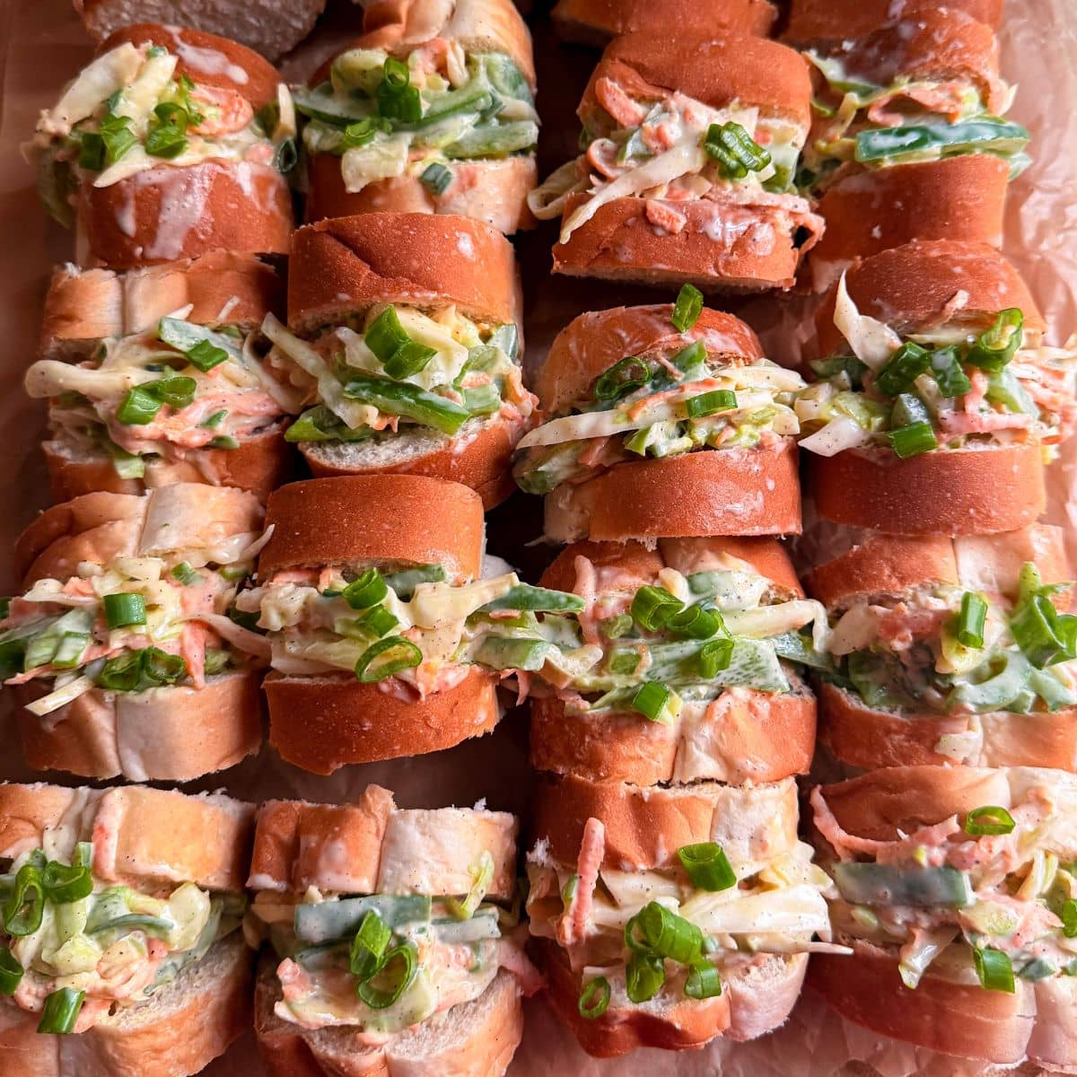 vegetable sandwiches assembled and served.