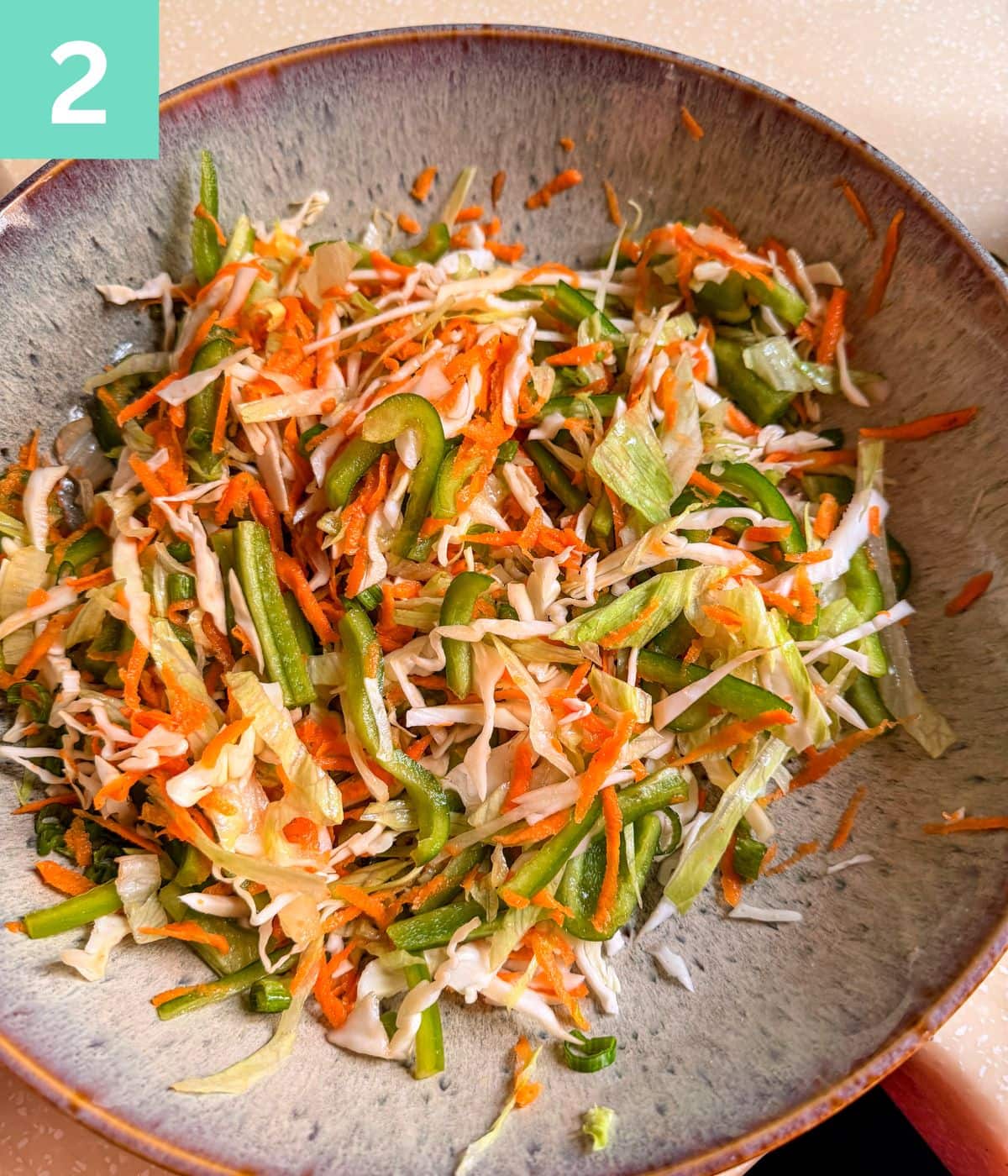 Mix vegetables and set aside.