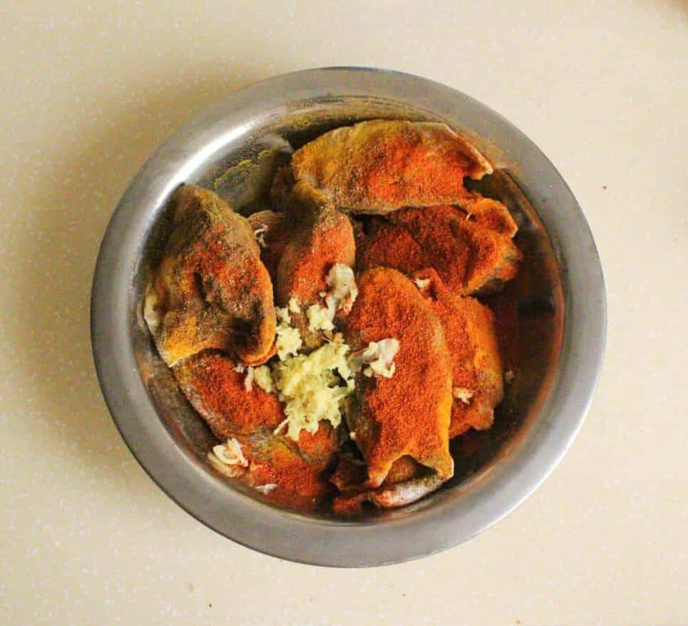 Marinated indian spicy fish fry recipe