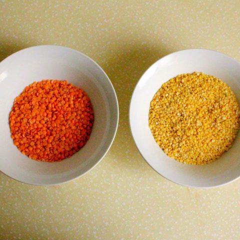 Masala moong masoor daal (yellow and red lentils) recipe