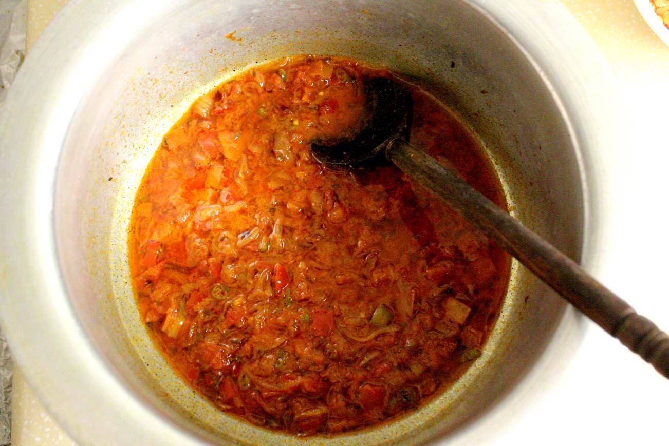 Masala moong masoor daal (yellow and red lentils)