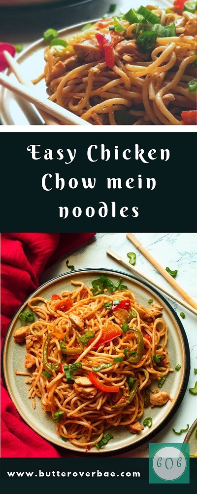 easy chicken chow mein noodles pinterest pin