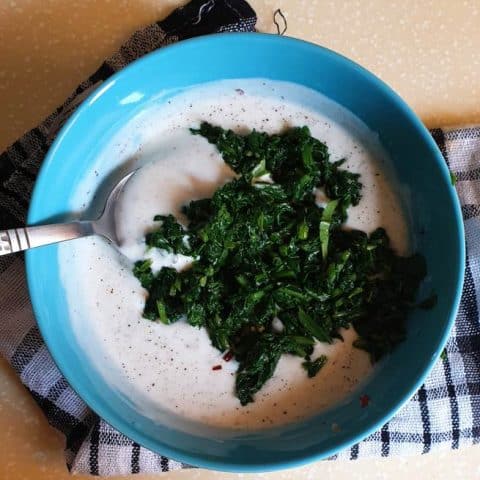 palak raita - spinach yogurt dip