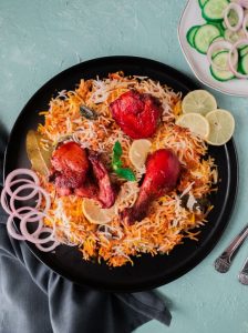 Pakistani chicken tikka biryani
