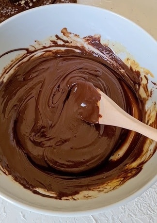 smooth melted chocolate base in a bowl