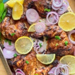 grilled bihari chicken tikka on a tray
