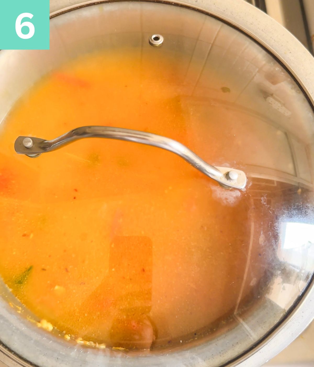 pot covered with lid.