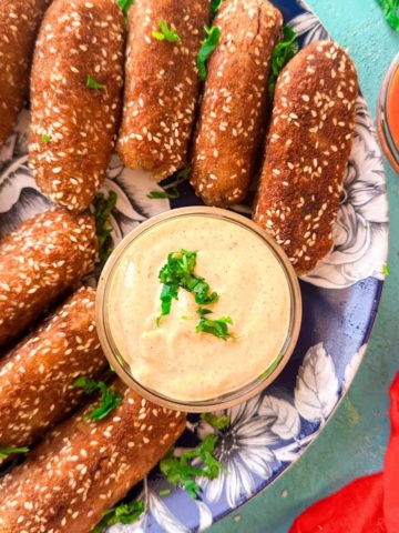 croquettes served on a platter.