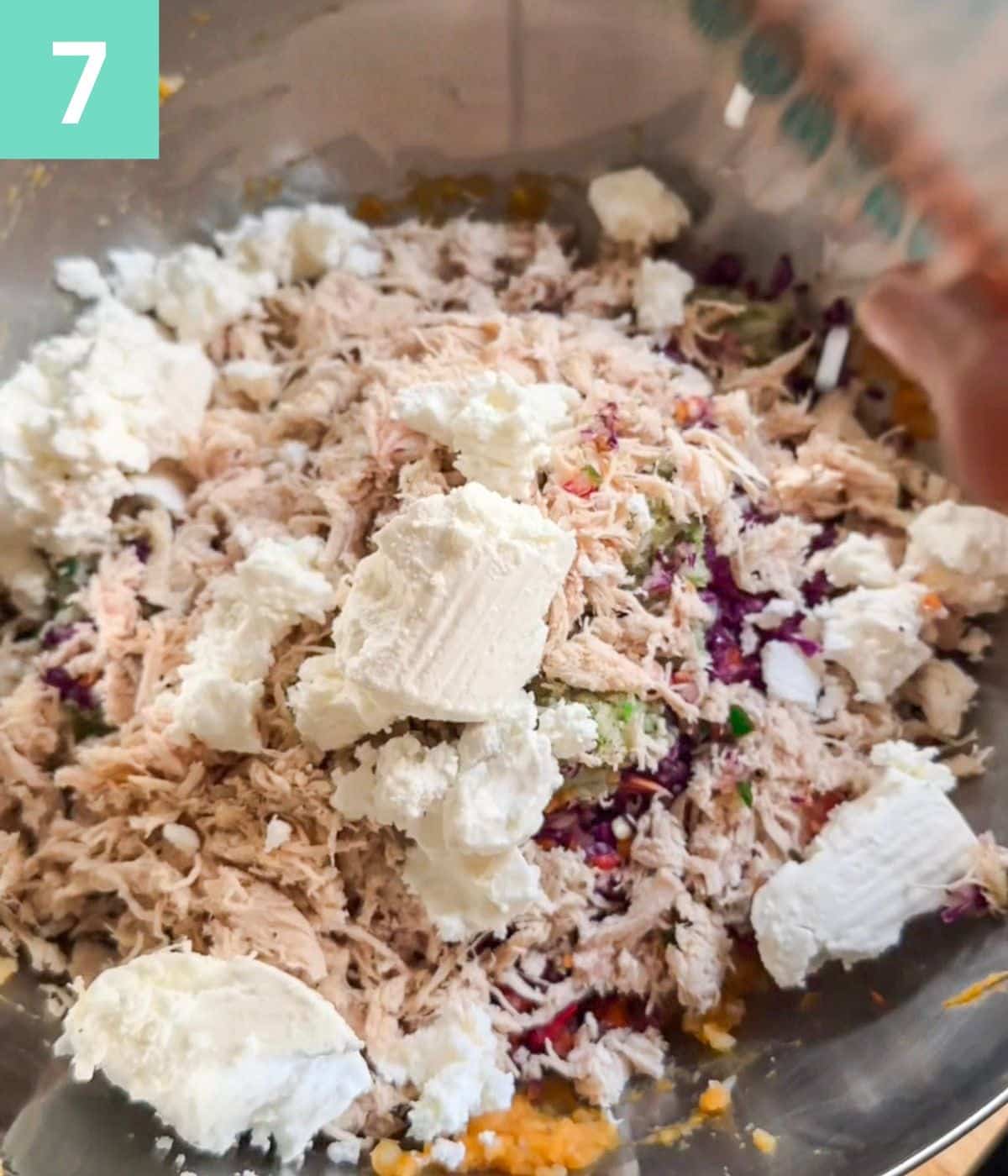 feta cheese added to croquette mixture.