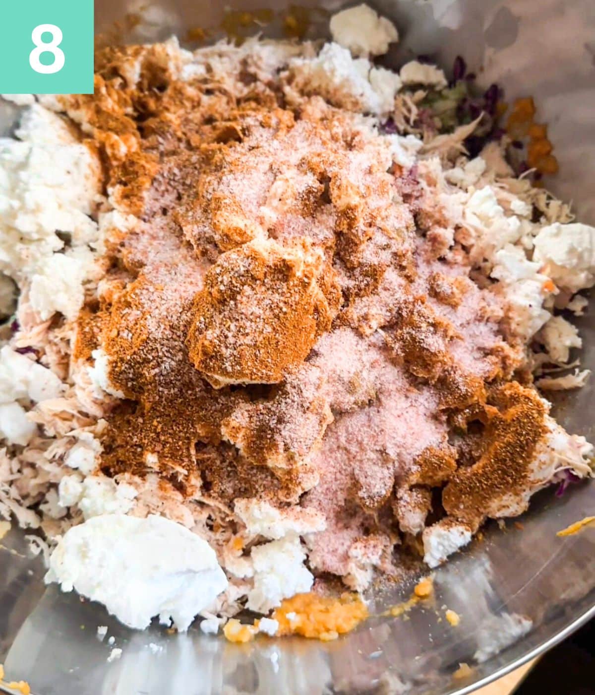 seasonings added to croquette mix.