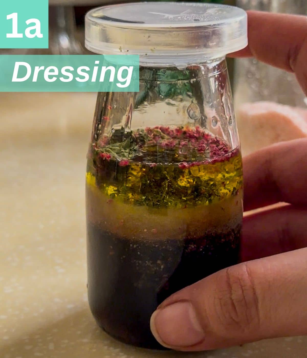 salad dressing unmixed.